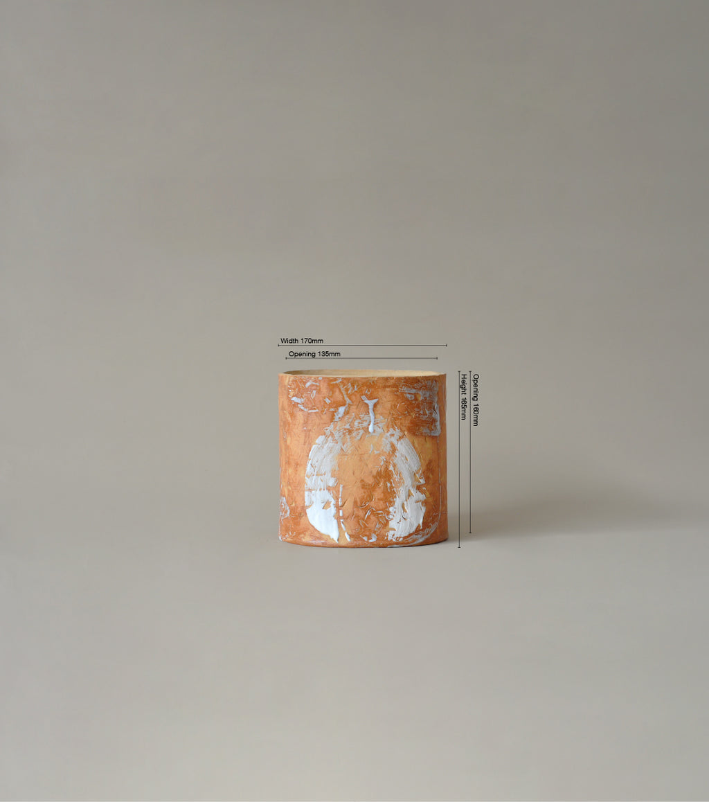 Rectangular ceramic tile with artistic design on a plain background